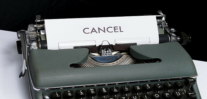 cancel written on typewriter